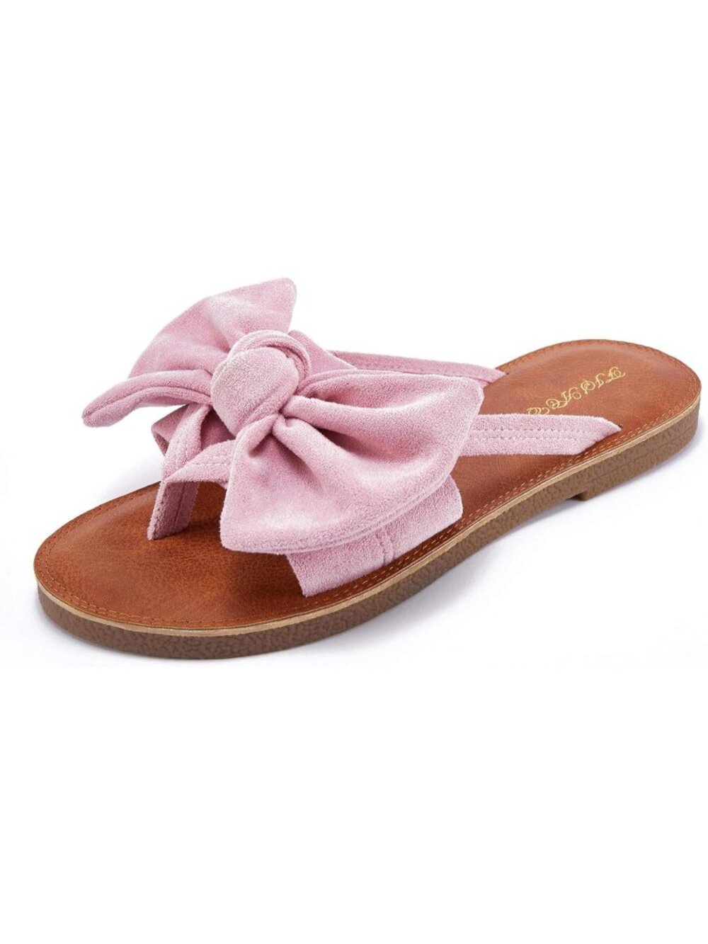Women's Pink Summer Flip Flops Ring Toe Strappy Slip On Gladiator Flat Sandals